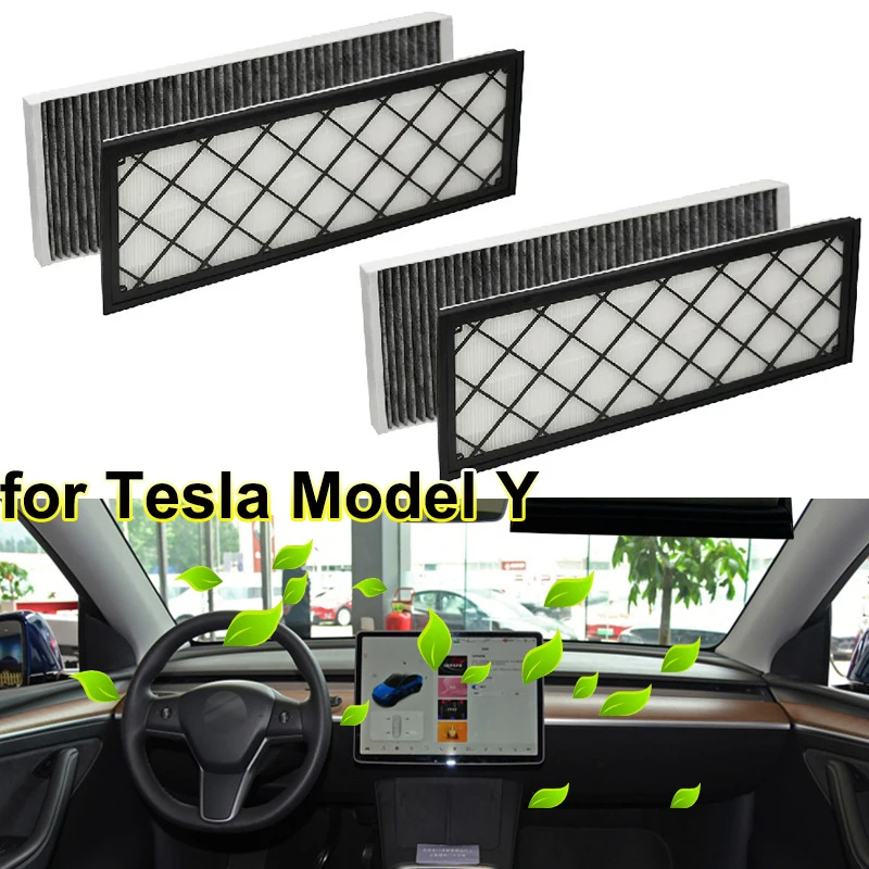 

Для Tesla Model Y HW4.0 2024, сменный воздухозаборный фильтр с активированным углем, модель Y 2023, салонный воздушный фильтр, аксессуары HEPA