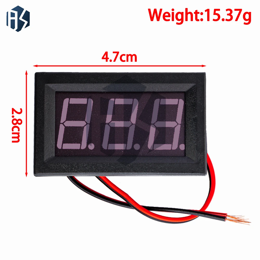 0.56 Inch Mini RGB LED Display Panel Voltage Meter – 3-Digit DC Voltmeter for Home Use (4.5V-30V, 2/3 Wires)