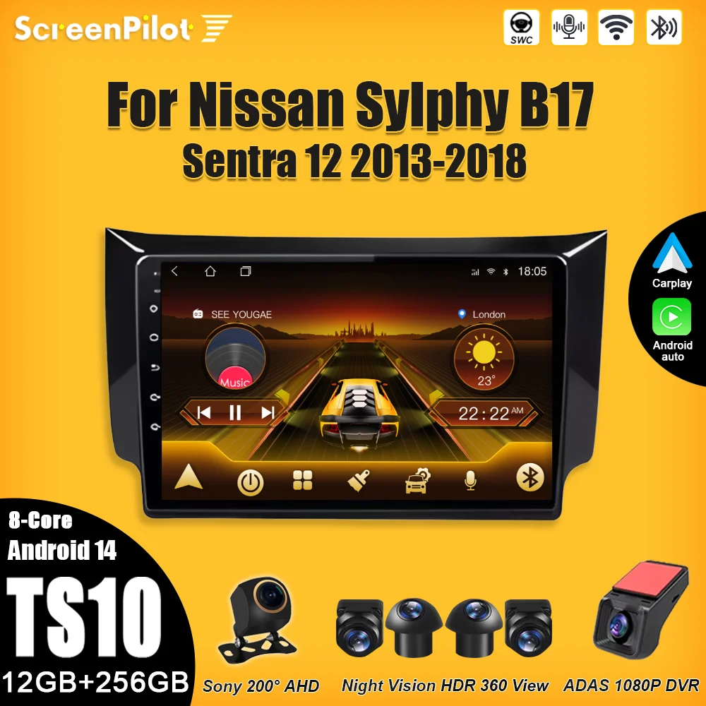 

Android 16 For Nissan Sylphy B17 Sentra 12 2013 2014 2015 2016 2017 2018 Multimedia Video Player Carplay Touch Screen RDS