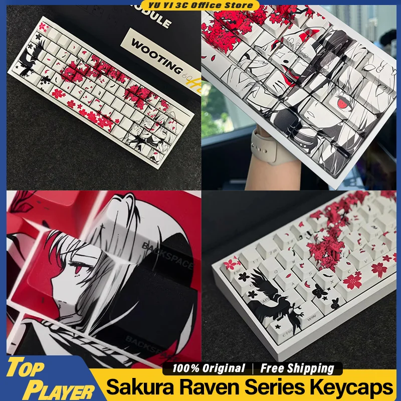 sakura-raven-カスタマイズされたキーキャップ5面昇華型made68nd75mad60na87mu68atk68wooting60