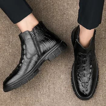 8 best sales Botas de piel auténtica para hombre - №6