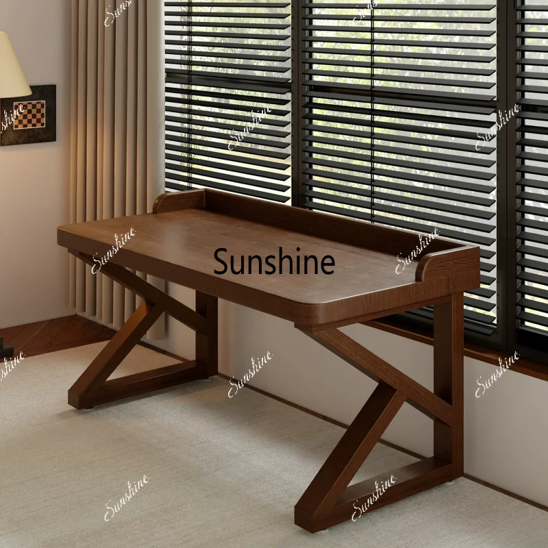 Solid wood desk, bedroom double computer table, long desk at the end of the bed