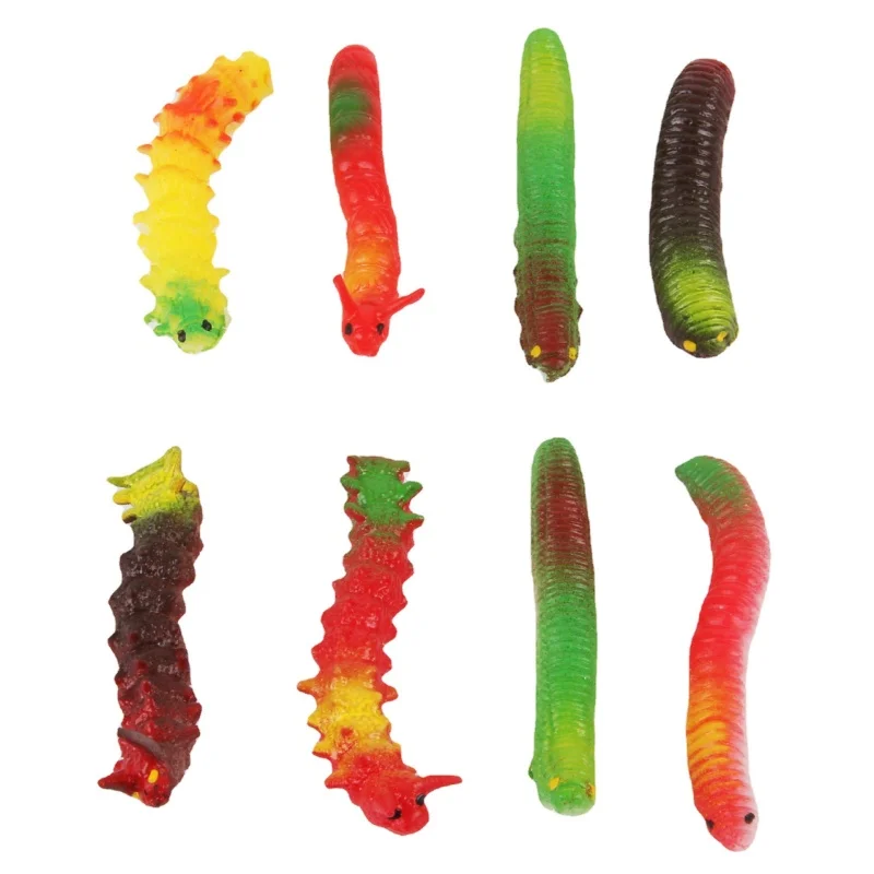 5pcs Caterpillar Prank Insect Models Toy - Crawling Animal Action Characters Educational Toys for Children Prank Toy Set