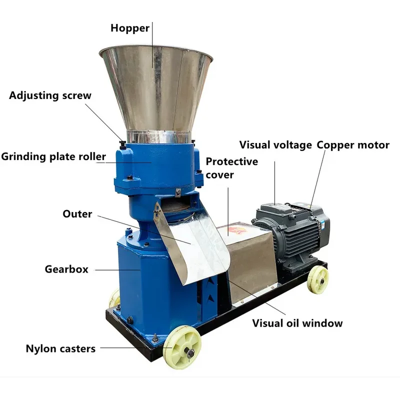 Semi Automatic Mill / Wood Pelletizer / Pellet Hinery For Animal Feeds Maker 120Kgs Per Hour