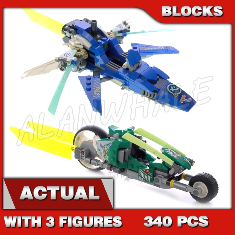 340 pièces de blocs de construction Shinobi Jay et Lloyd's Velocity Racers Bike Hidden Wings Key-Tana 11486, jouets cadeaux compatibles avec le modèle