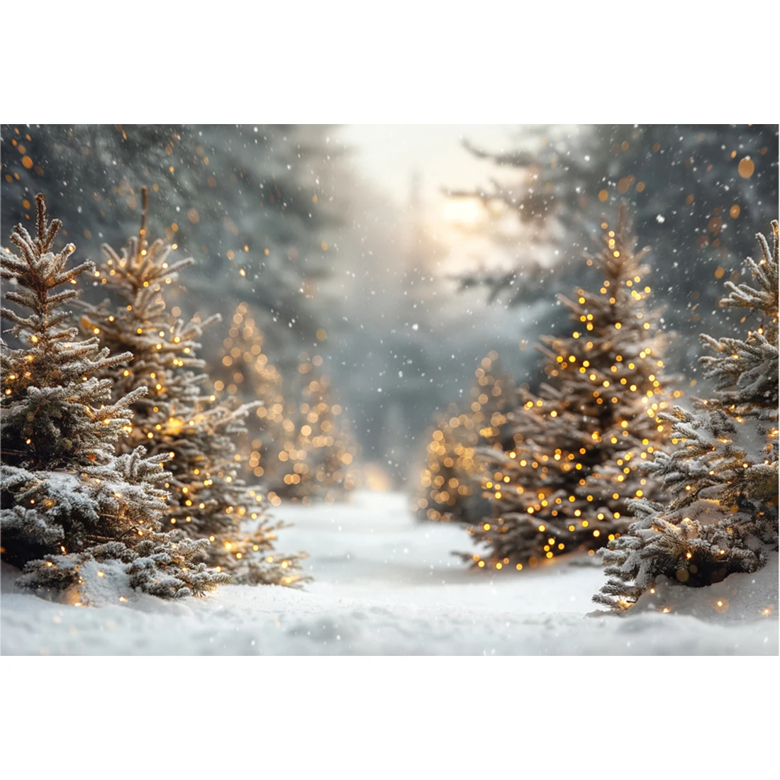 Winter Pine Forest Snow Scenery Backgrounds Kids Adult Photography Props Child Baby Christmas Landscape Photo Studio Backdrops