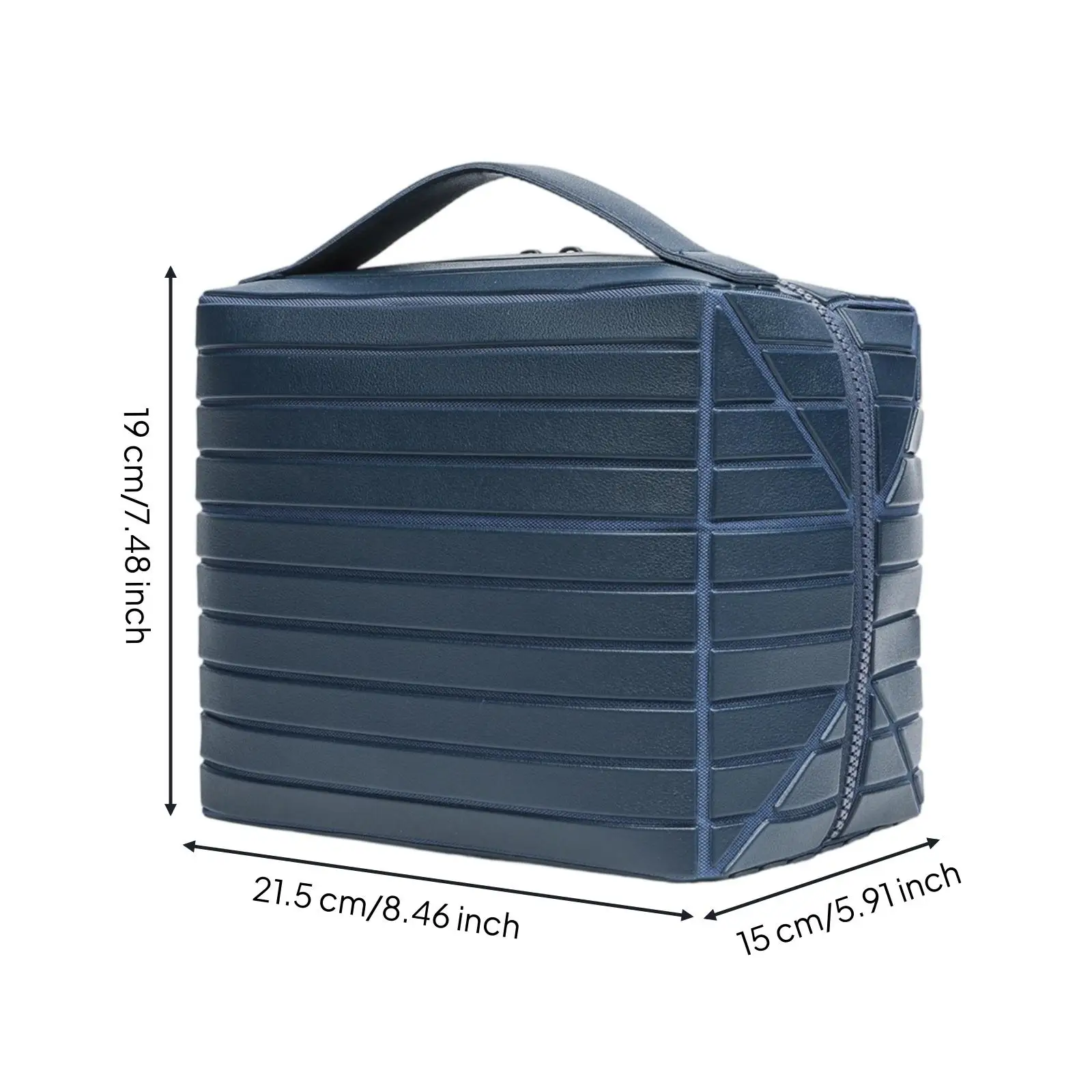 Women Cosmetic Pouch PVC Polyester Rectangular Toiletry Bag Makeup Organizer with Handle Travel Cosmetic Bag for Bathroom
