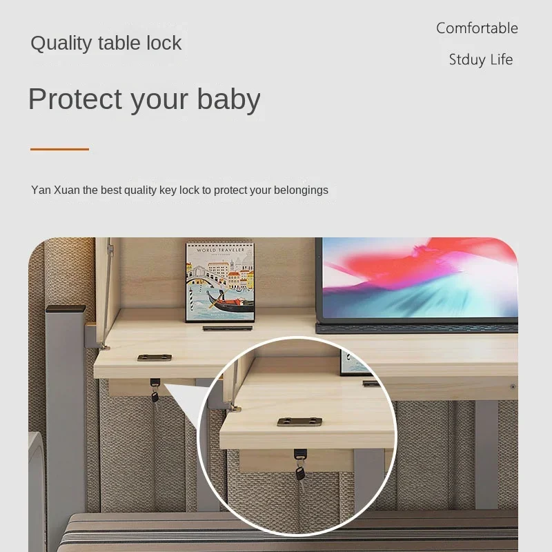Estante de escritorio colgante innovador con mesita de noche plegable, escritorio de computadora, Ideal para ahorrar espacio en dormitorios y casas