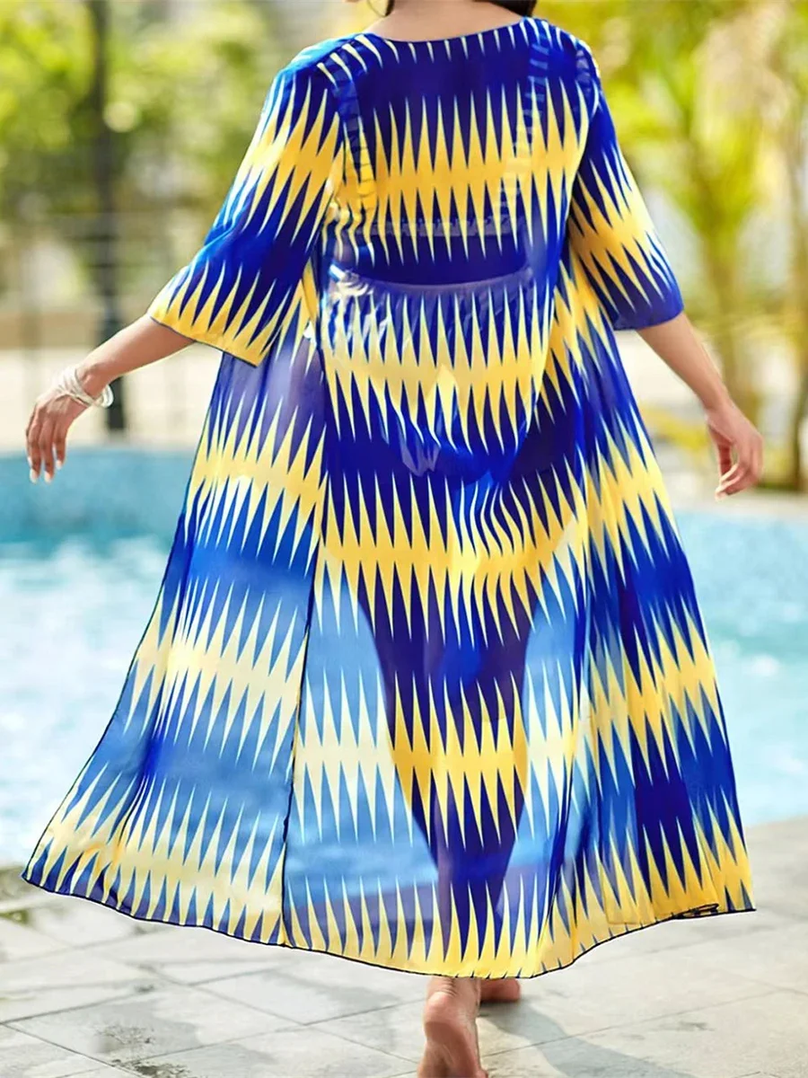 3-częściowe seksowne bikini z nadrukiem 2025 Strój kąpielowy damski z wysoką talią i stroje kąpielowe kimono Strój kąpielowy damski Strój kąpielowy damski Letnie stroje plażowe