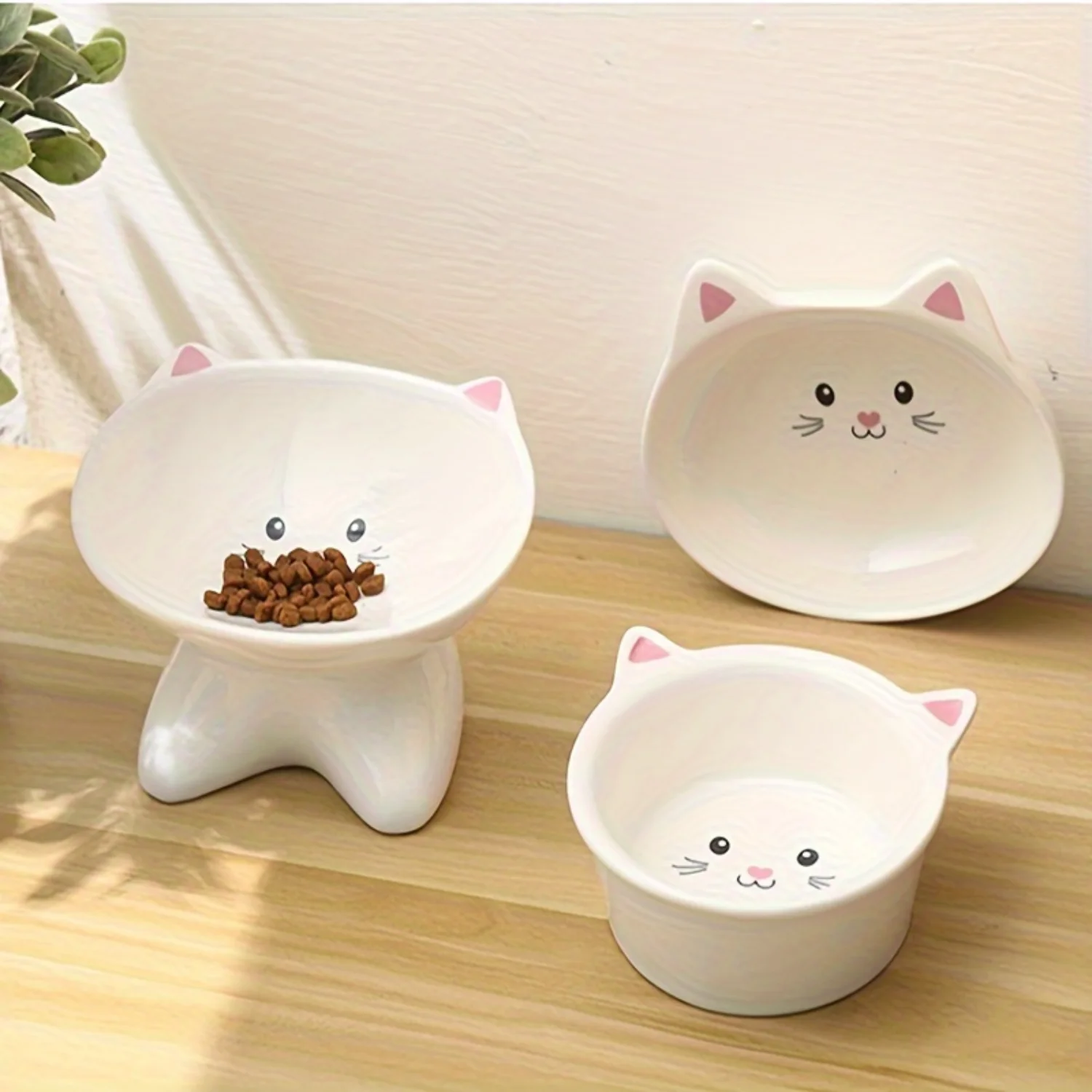 Small Cat Face Shape Pet Food Bowl Cat Bowl Dog Bowl Universal And Easy To Clean