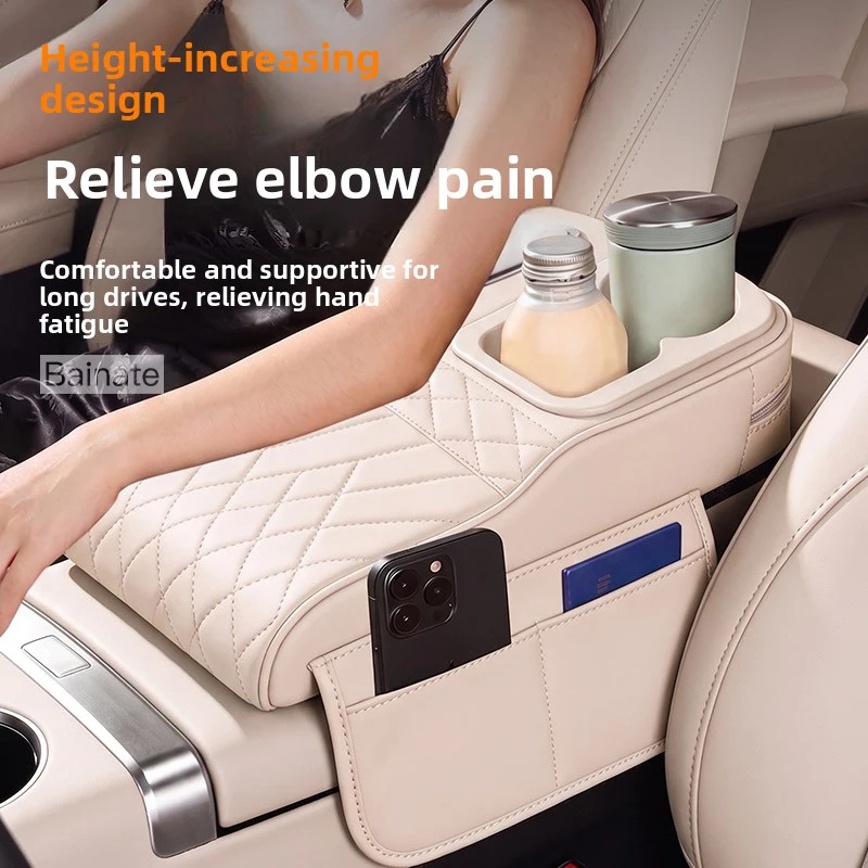 Memory Foam Car Armrest Booster Pad with Storage Pocket, For CHERY TIGGO 2 4 5 TIGGO7 TIGGO 8 9 ARRIZO 6 8 2025, Car Accessories view 3