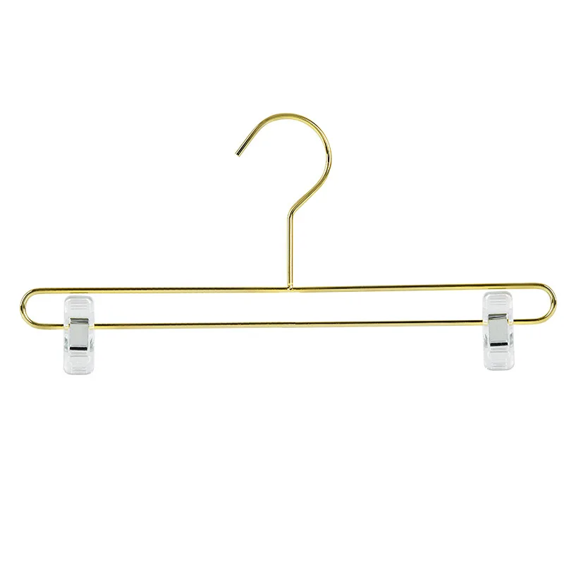 

5pcs Metal Panty Clips for Clothes Hangers 28cm Golden Reusable Space Saving Jeans Bra Tank Tops