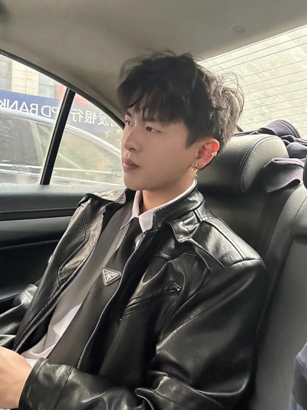 

Bla ort Leather Jaet Men's Spring Autumn Sle Cleanfit American Functional Cool Streetwear Motorcycle Suit Jaet