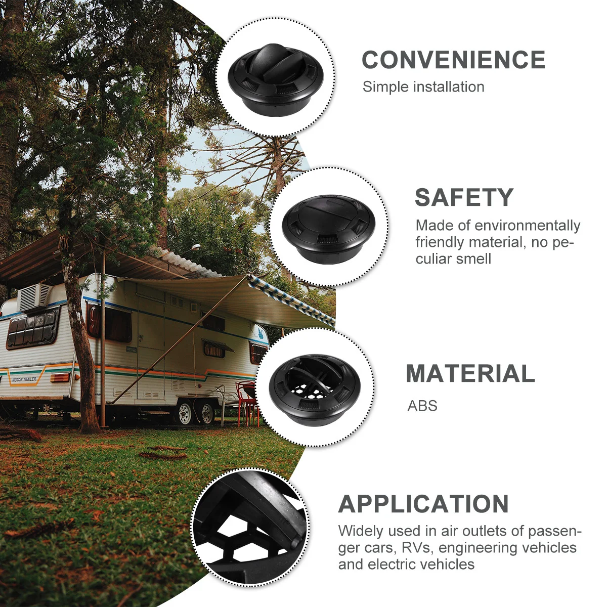 

Air Conditioning Outlet Vent Rv Bus Caravan Durable Abs Replacement Grille For Car Home Diy Repair Ventilation Comfort