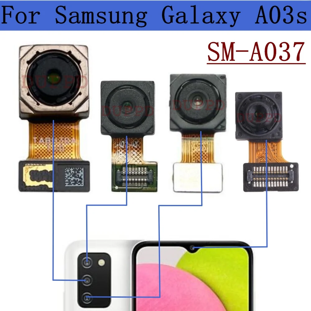 

Rear Back Main Camera For Samsung A03s A037 A037F A037M A037U Front Wide Camera Module Flex Parts