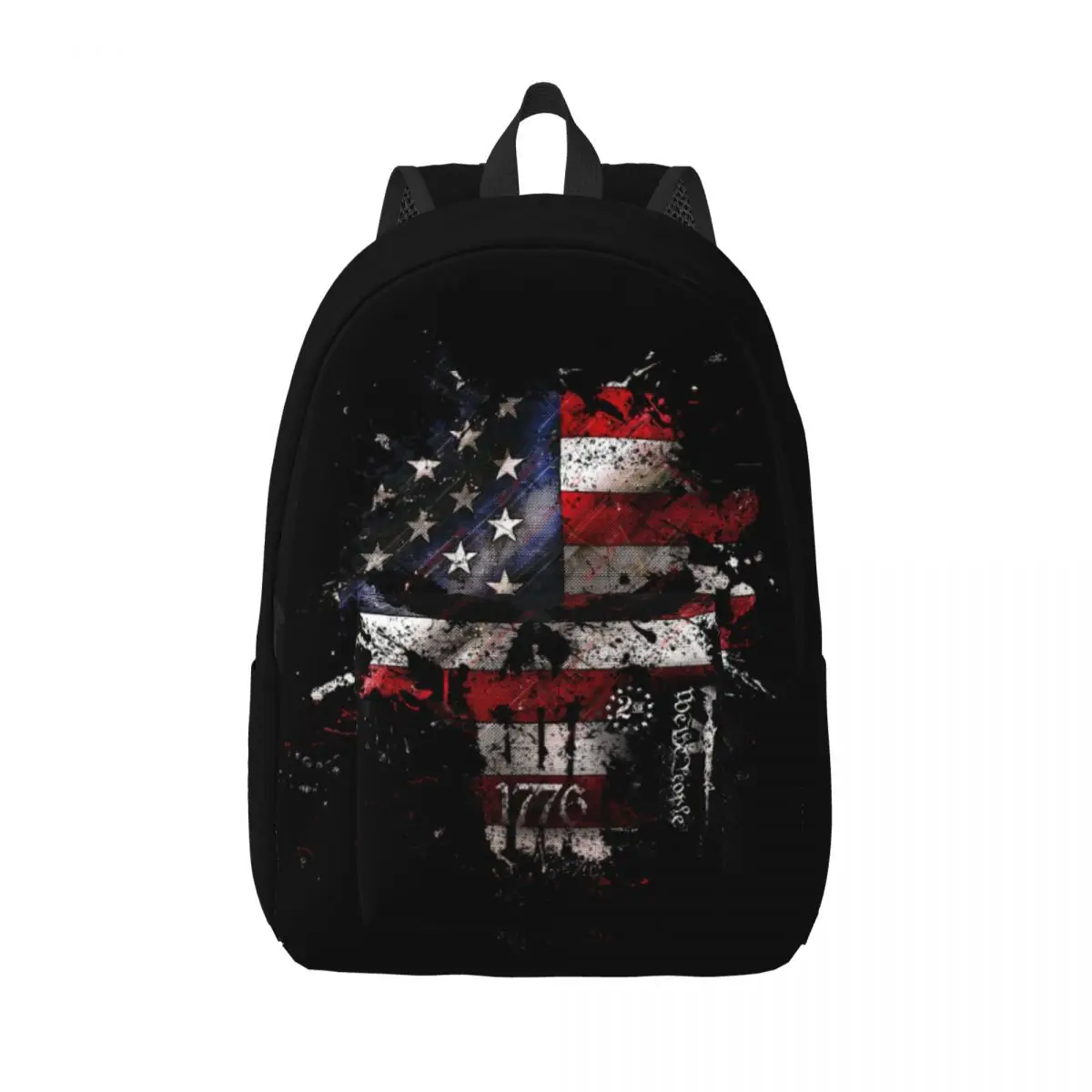 Custom Punisher Skull Cornhole Board Wrap Design Bundle Canvas Backpack Men Women Casual Bookbag for College School Bags