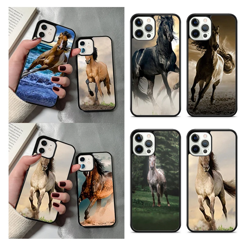 LvheCn Galloping Horse Phone Case Cover For iPhone SE 6s 7 8 Plus 11 12 Pro Max S8 S9 S10