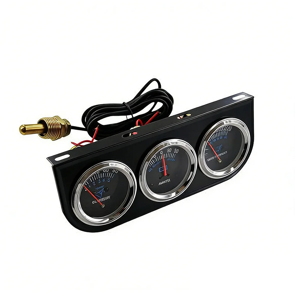 

Pressure Meter Triple Gauge Cluster For Off-roading Water Temperature Oil Pressure Fuel Level For Construction Vehicles