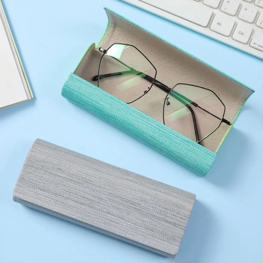 Simple PU Leather Glasses Box Metal Rainbow Spectacle Case Glasses Case Women