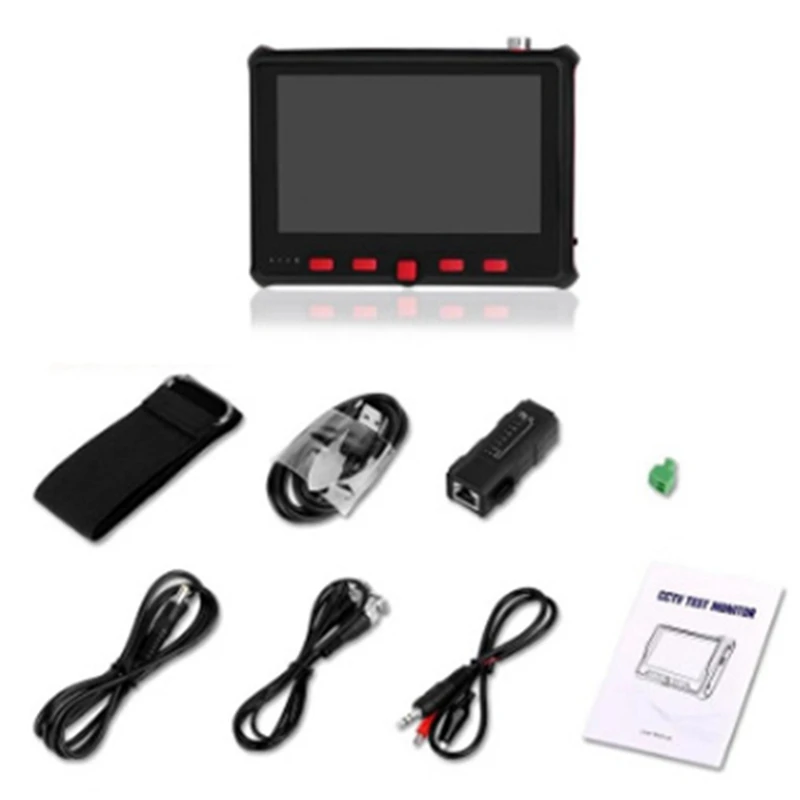 

CCTV Tester 4-In-1 Portable Camera Tester 8MP AHD/ TVI/ CVI/CVBS Analog Tester 4.3-Inch LCD Moniter Analog Video Test