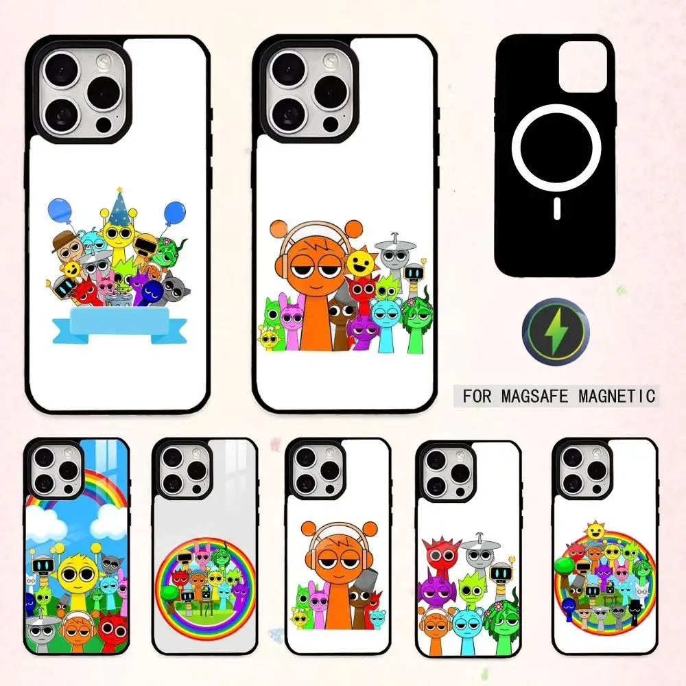 

G-Game S-Sprunki fun Phone Case For iPhone17,16,15,14,13,12,11 Plus,Pro Max Magnetic For Magsafe Wireless Charging