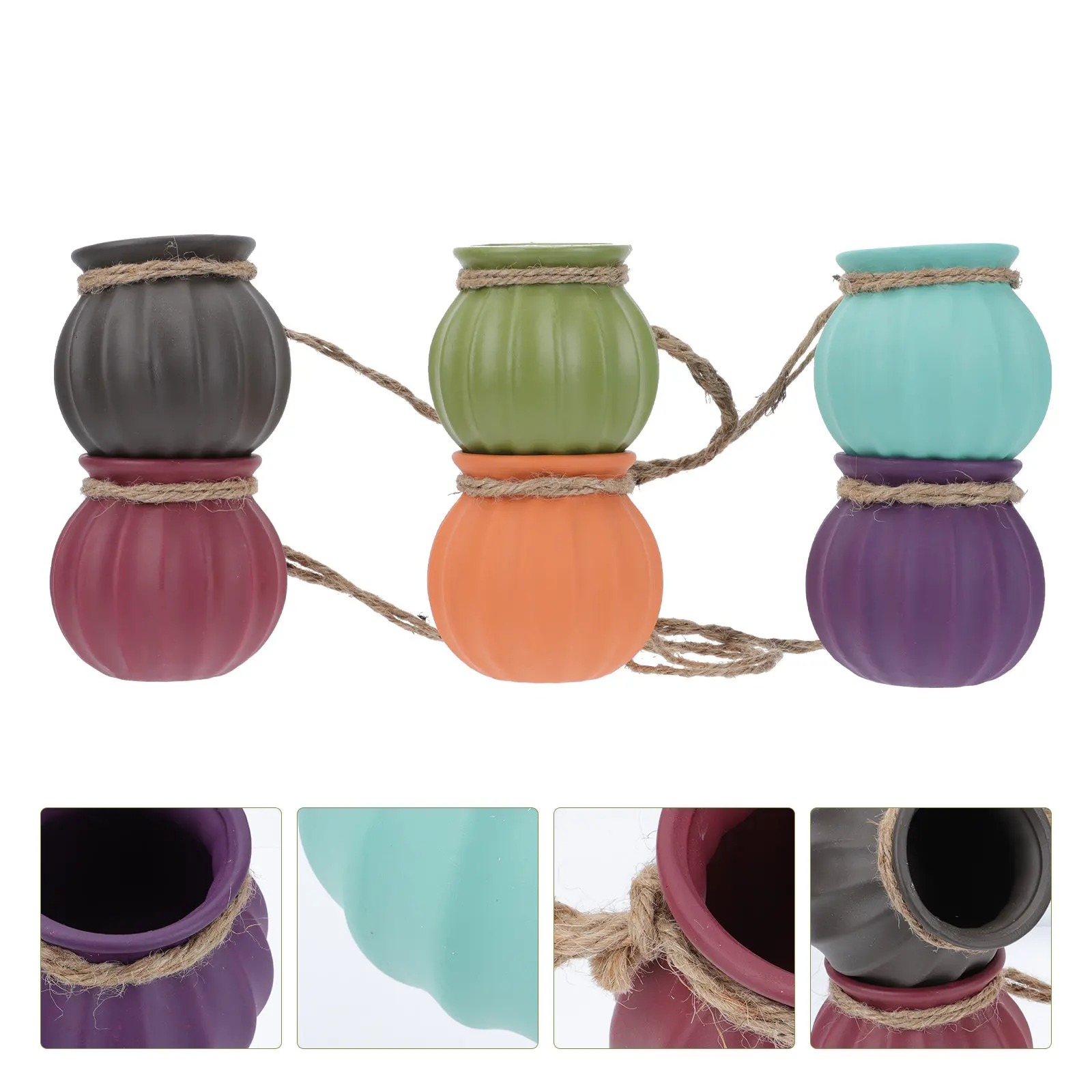 

Набор из 1 керамического подвесного кашпо: маленький мини-горшок для суккулентов и воздушных растений, декоративное настенное украшение для дома и сада