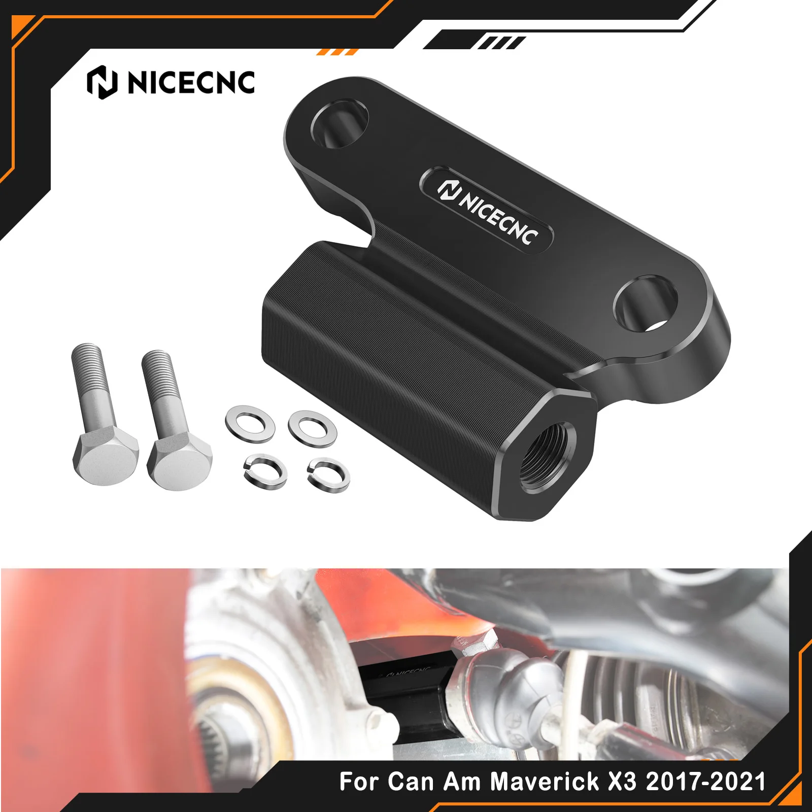 NICECNC For Can Am Maverick X3 2017-2021 Tie Rod Flag Steering Stabilizer For Maverick X3 MAX Turbo X3 Heim Joint Tie Rod Flag﻿﻿