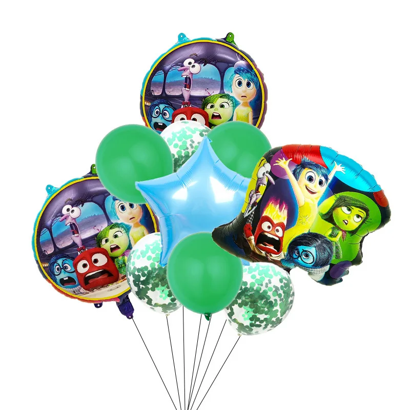 Hot Inside Out 2 Balloon Set Joy Sadness Anger Disgust Fear Cartoon Animation Balloon Decoration for Children\'s Birthday Party