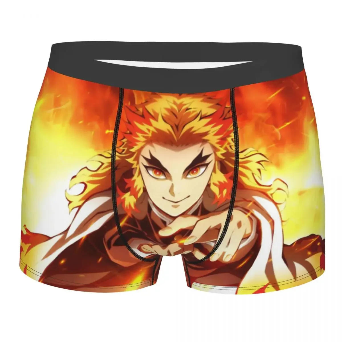 

Трусы Demon Slayer Kimetsu no Yaiba Anime Kyoujurou Homme, мужское нижнее белье, удобные шорты, трусы-боксеры