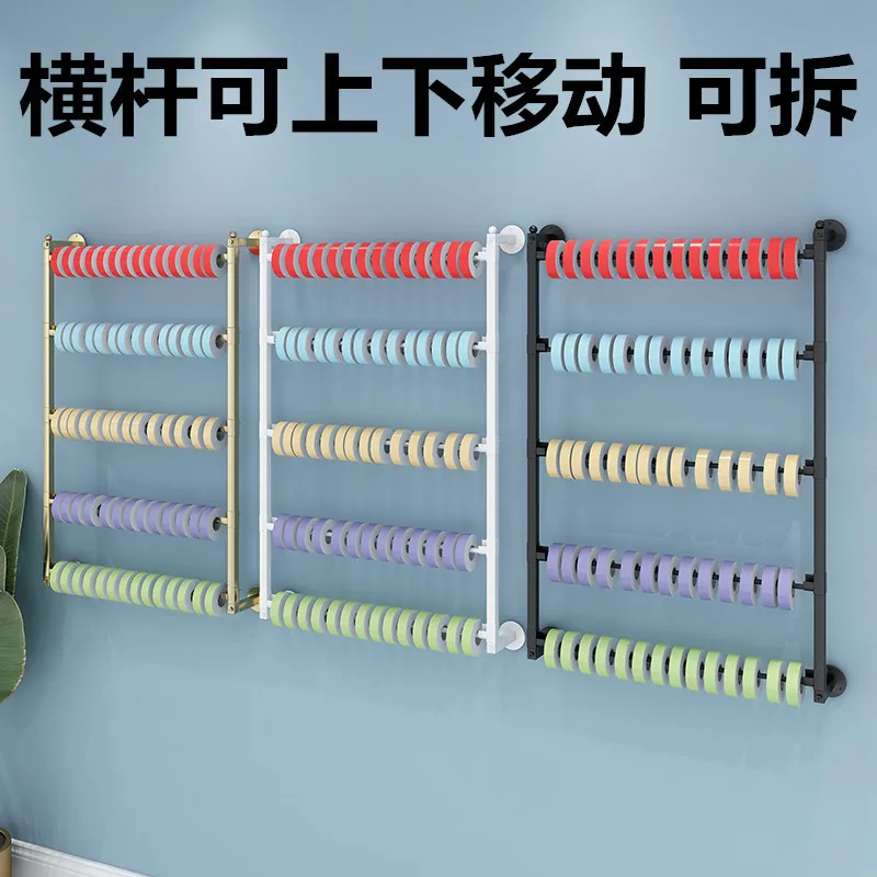 Upper wall scarf rack silk scarf cloth sample display stand wallpaper layout exhibition floor shelf flower packaging colored