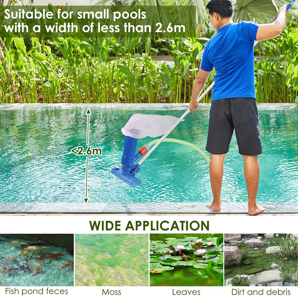 

Portable Swimming Pond Fountain Vacuum with 5 Section Pole Pool Spa Jet Vacuum Cleaner for Above Ground Pool Spa Pond Hot Tub