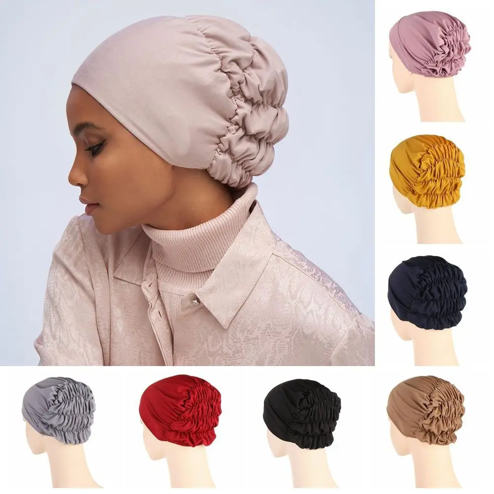 Female Hijabs Elastic Muslim Bonnet Turban Hat Inner Cap Women Headscarf