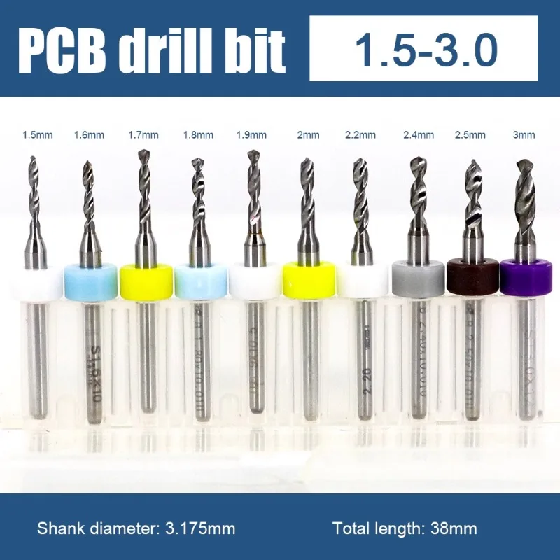 2,95/3,95/4,95/5,95 40 Stück große Leiterplattenbohrer aus Stahlkarbid für CNC-Bohrer