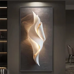 Light Luxury Entrance Door LED Painting Simple Modern Corridor Wall Painting At The End Of The Corridor Abstract Mural Lamp