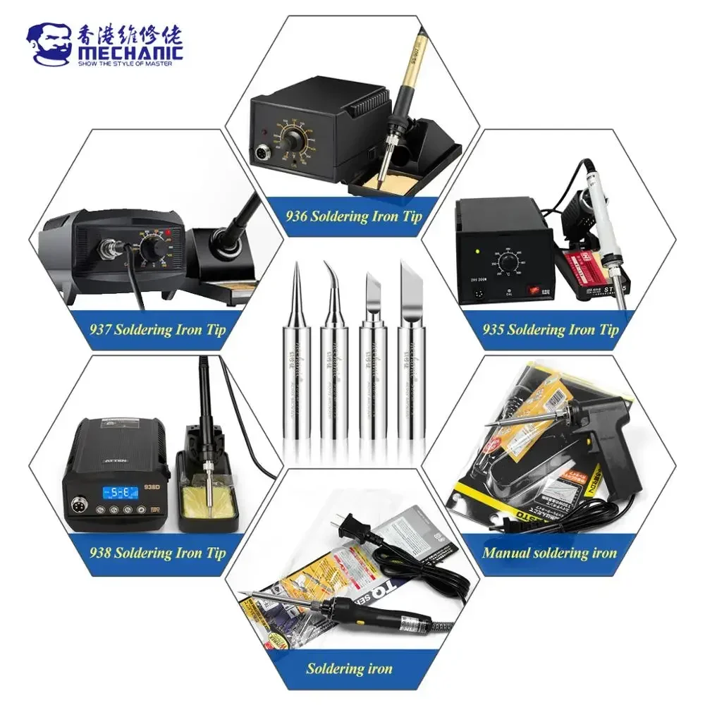 ช่าง900M-T Series ตะกั่ว-ฟรีทองแดงบริสุทธิ์ไฟฟ้า Soldering Iron Tip เชื่อมเคล็ดลับสำหรับ PCB BGA IC Chip Repair บัดกรีชุดเครื...