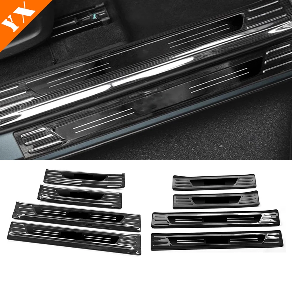 

For Chery Jaecoo J8 Accessories 2024 2025 Stainless Black Accessories Car Door Sill Scuff Plate Welcome Pedal Protection Trim