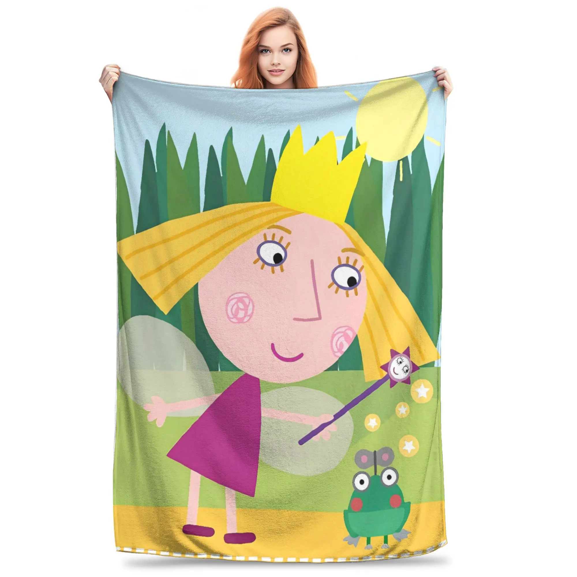 B-Ben And H-Holly Dreamy World Super Soft Blankets  Camping Plush Bedding Throws Couch Chair Flannel Bedspread Sofa Bed Cover