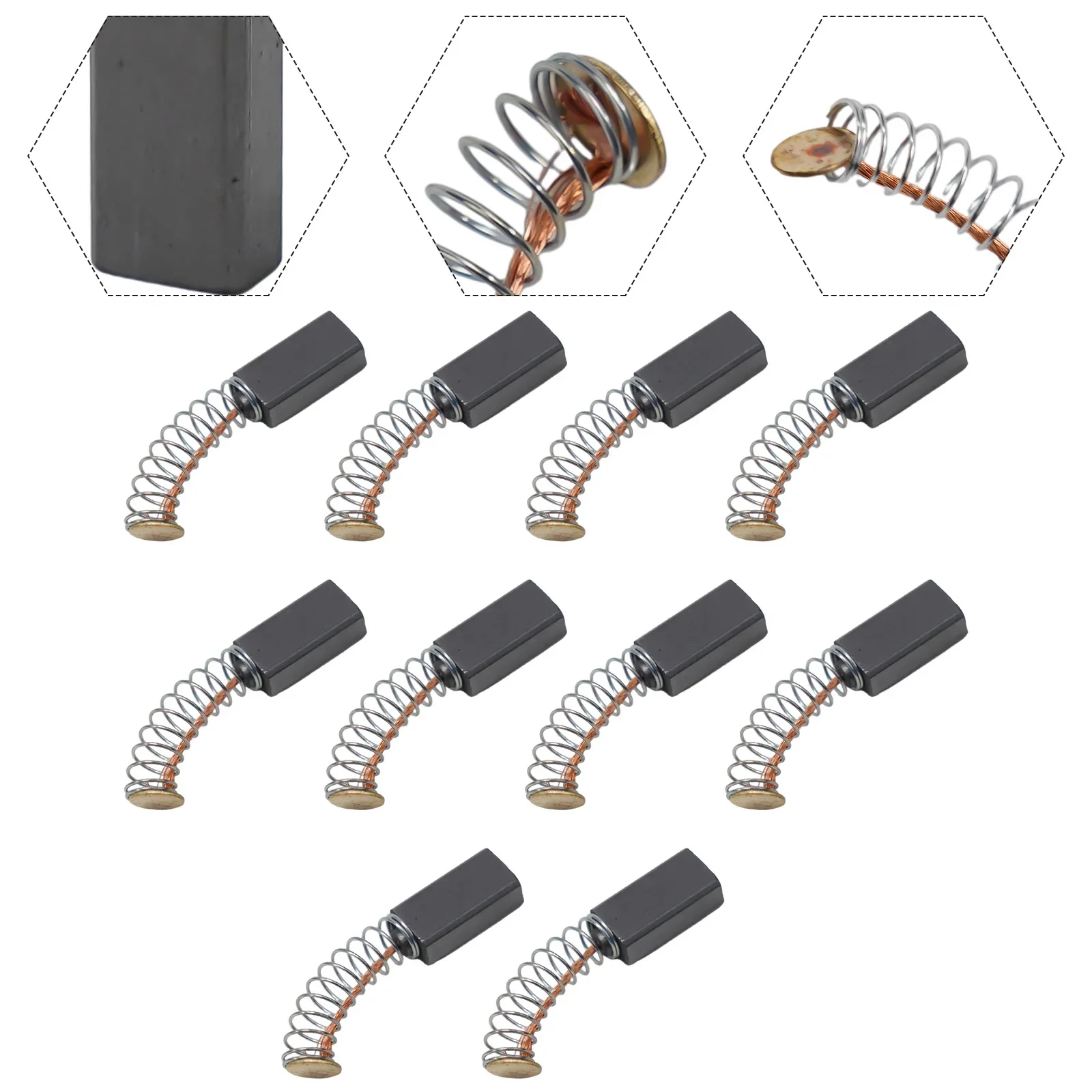 10pcs 카본 브러쉬 12mm X 6X4mm 전기 모터 드릴 용 카본 브러쉬 교체 전동 공구 액세서리 고품질