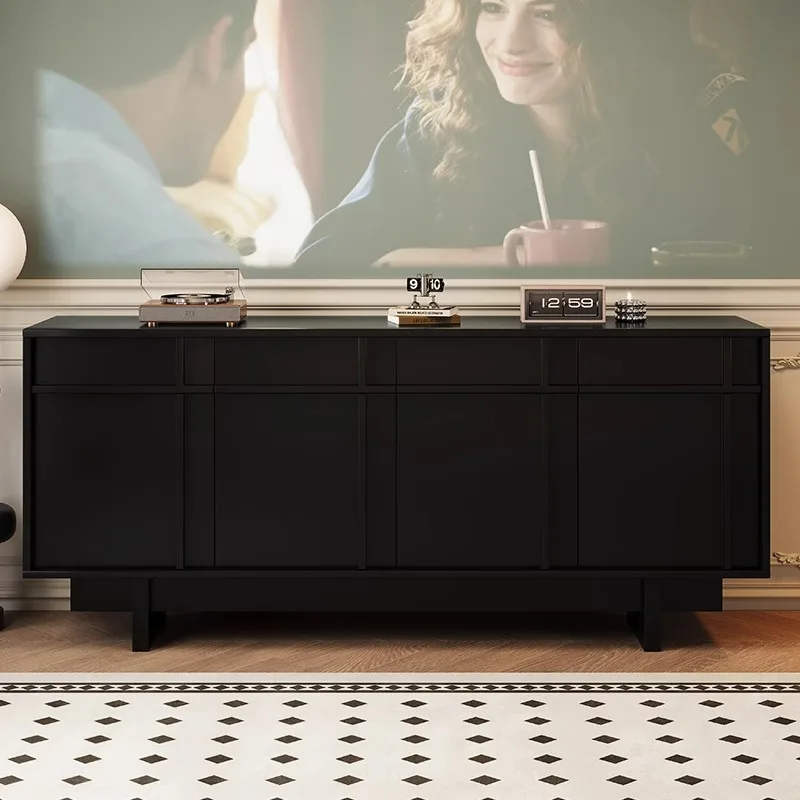 French retro solid wood TV cabinet living room home storage locker bedroom room medieval high TV cabinet 4