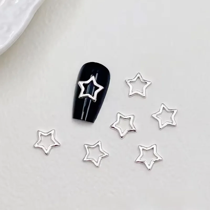 "100 pièces/ensemble métallique Punk étoile en forme de Nail Art décor bricolage ongles breloques ongles gemmes ongles fournitures ongles ongles"