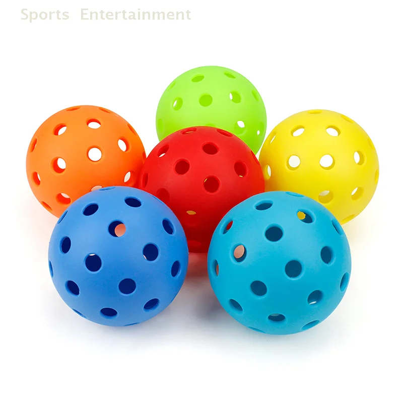 6pcs 40 Holes Outdoor Colorful Pickleballs Pickleball 74MM Durable Training And Entertainment Paddle Ball For Practice Sports