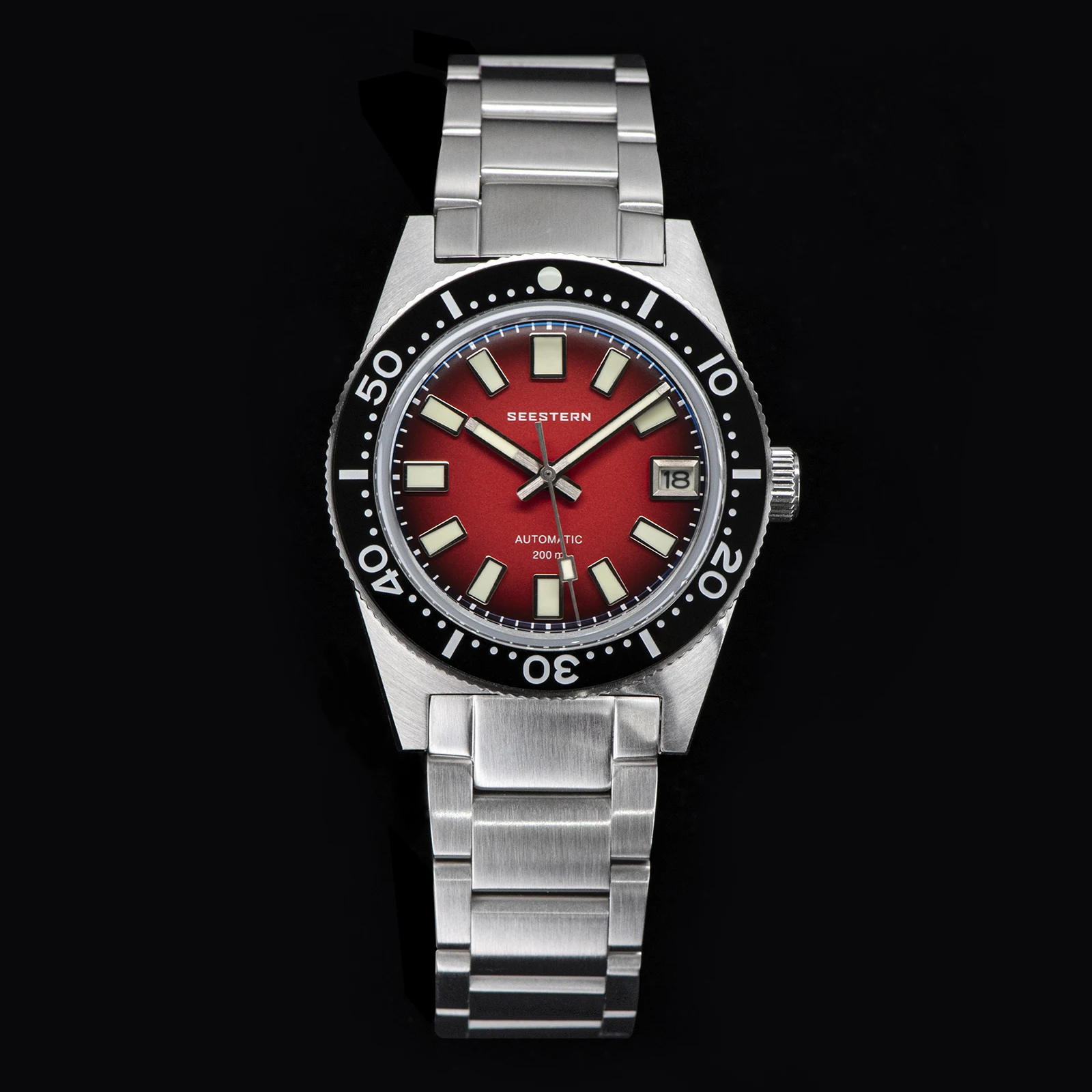 62MAS Diver Herrenuhr 38mm Original Saphirglas Nh35 Automatische mechanische wasserdichte Leuchtdatum Keramiklünette 200M Pro v3