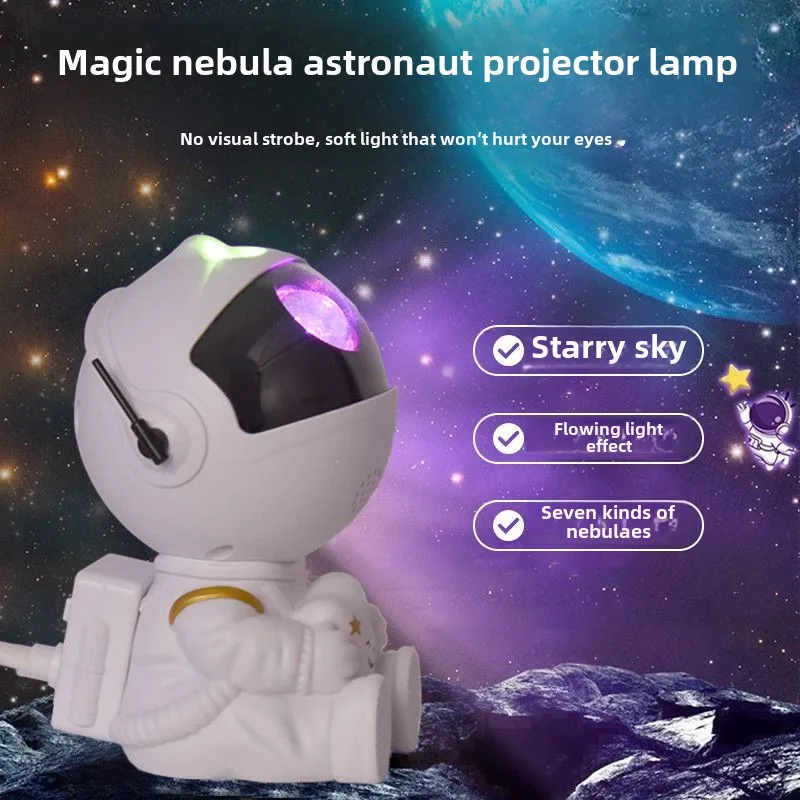 Astronaut Starry Sky Projection Light Bedroom Starry Sky Astronaut Gift Room Decoration Atmosphere Light Starlight Nightlight