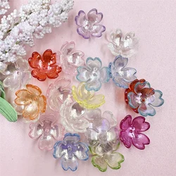 20Pcs 15.5mm Flower Acrylic Beads Caps Pendant for DIY Jewelry Making Handmade for Earrings Bracelet Necklace Accessories