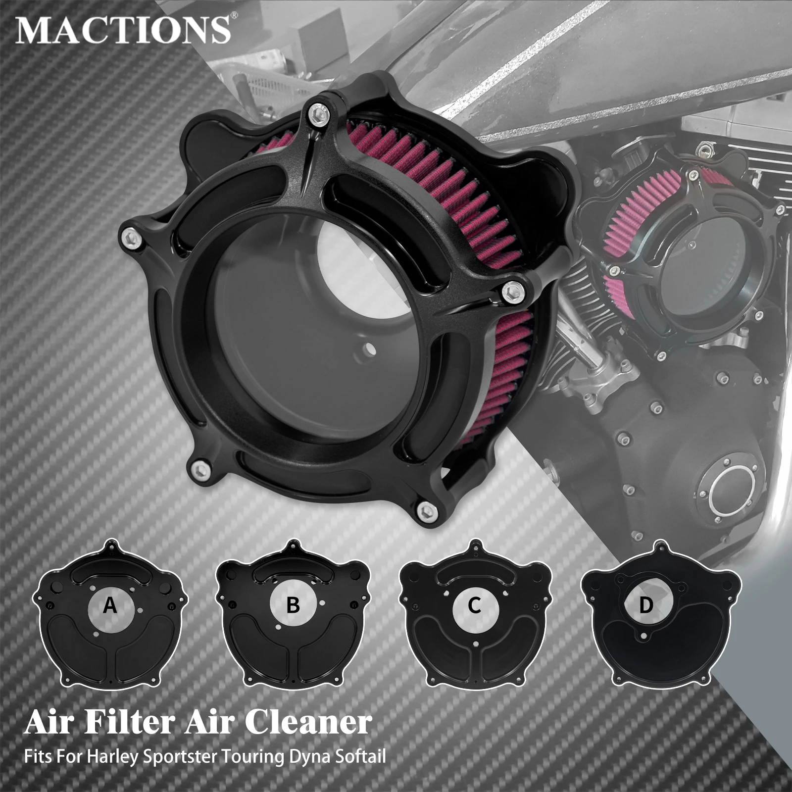 Air Intake Filter Motorcycle Cleaner Air Filter For Harley Touring Road Glide FLTR Dyna Fat Bob FXR Sportster XL883 Softail FXSB