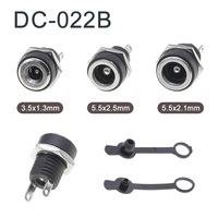10/50PCS DC022B DC Power Jack Supply Socket 3.5x1.3 DC Female Panel Mount Connector  5.5 X 2.1mm Plug Adapter 5.5*2.5MM 2 Pin