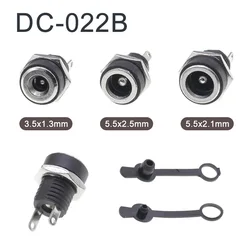 10/50PCS DC022B DC Power Jack Supply Socket 3.5x1.3 DC Female Panel Mount Connector 5.5 X 2.1mm Plug Adapter 5.5*2.5MM 2 Pin