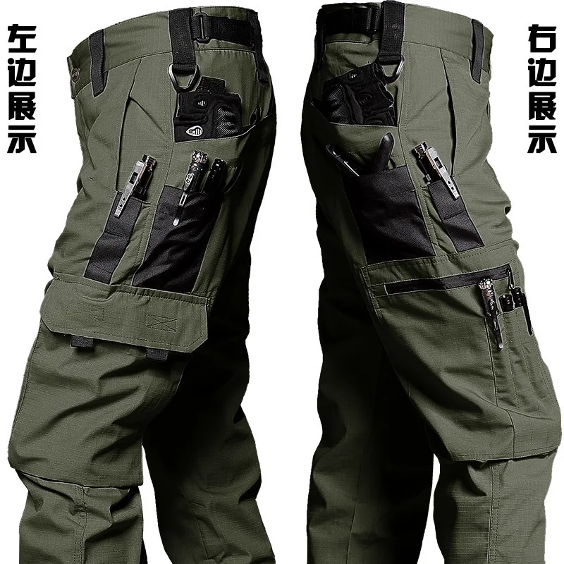 Wear Resistant Work Pant Man Multi-pocket Straight Cargo Trousers Outdoor Jogging Tactical Pants Spring Autumn Casual Trousers