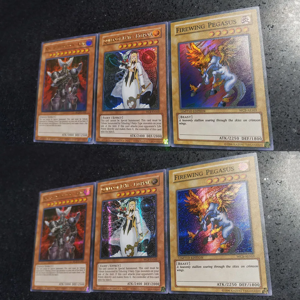 3PC/Set HZ Anime Yu-Gi-Oh DIY ACG Boy Battle Game Toys Collectible Card Christmas Birthday Gift Egyptian God WCS Champion Card