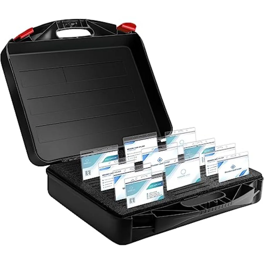 

Thyle Name tag Organizer Storage Box Name Badge Holder Organizer Tray Holds 60 id Badge tag with Click to Lock for Office Schoo